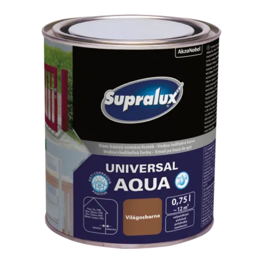 SUPRALUX UNIVERSAL AQUA, SILK-GLOSS ENAMEL PAINT 0.75L