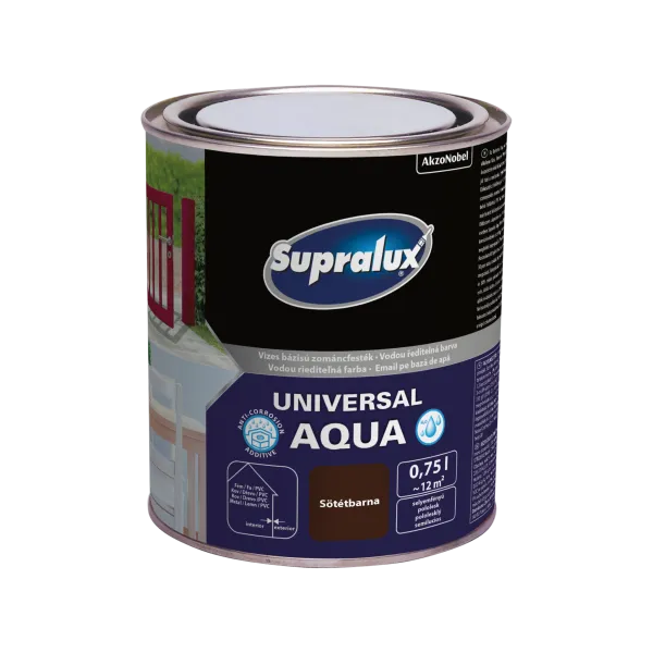 SUPRALUX UNIVERSAL AQUA, SILK-GLOSS ENAMEL PAINT 0.75L
