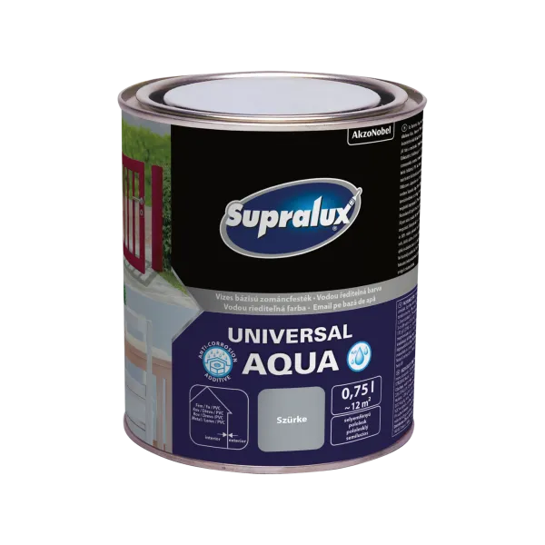 SUPRALUX UNIVERSAL AQUA, SILK-GLOSS ENAMEL PAINT 0.75L