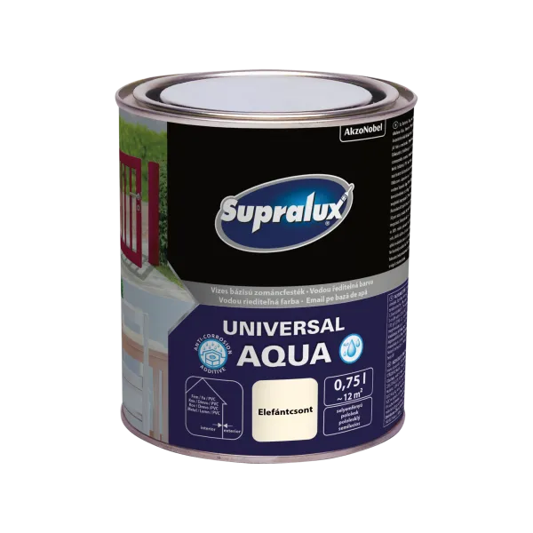 SUPRALUX UNIVERSAL AQUA, SILK-GLOSS ENAMEL PAINT 0.75L