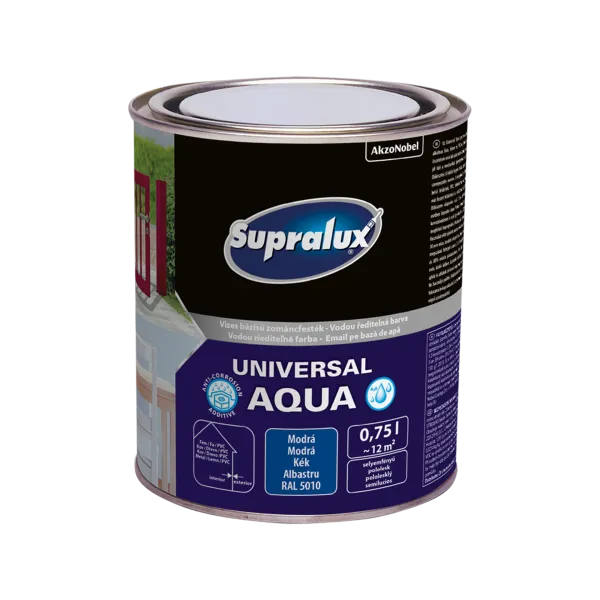 SUPRALUX UNIVERSAL AQUA, SILK-GLOSS ENAMEL PAINT 0.75L