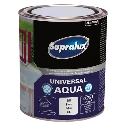 SUPRALUX UNIVERSAL AQUA, SILK-GLOSS ENAMEL PAINT 0.75L