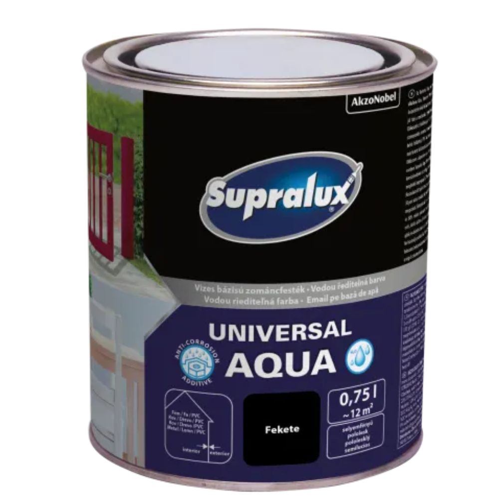 SUPRALUX UNIVERSAL AQUA, SILK-GLOSS ENAMEL PAINT 0.75L