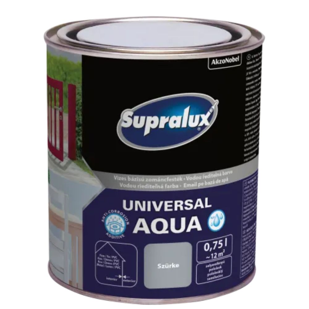 SUPRALUX UNIVERSAL AQUA, SILK-GLOSS ENAMEL PAINT 0.75L