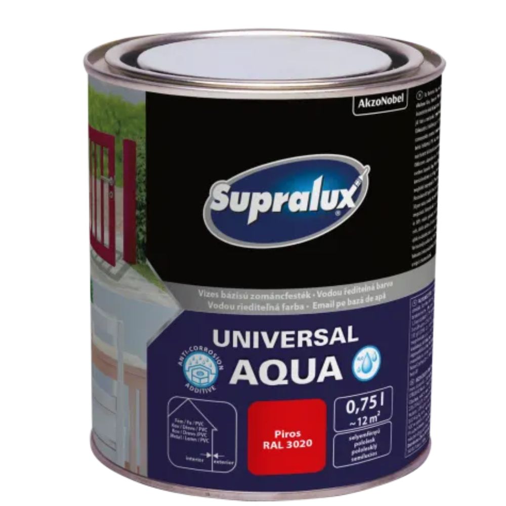 SUPRALUX UNIVERSAL AQUA, SILK-GLOSS ENAMEL PAINT 0.75L