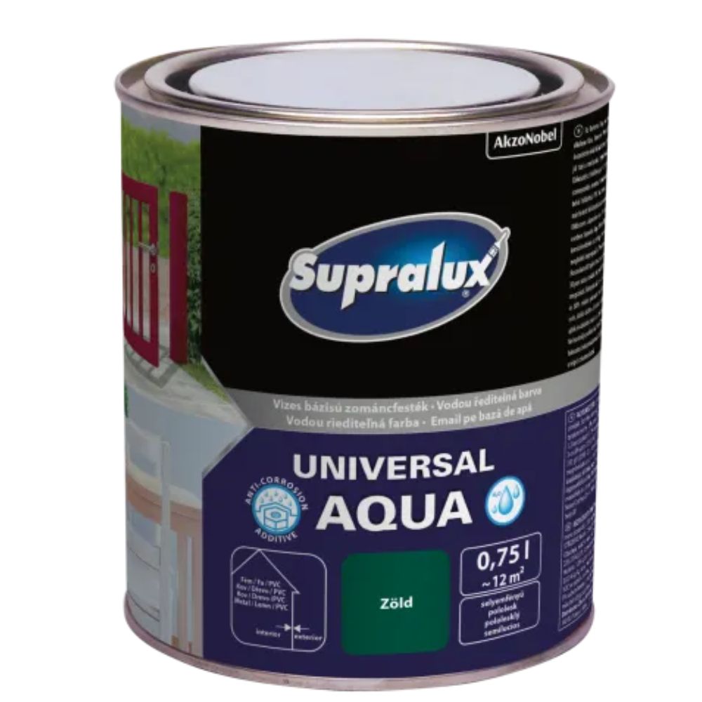 SUPRALUX UNIVERSAL AQUA, SILK-GLOSS ENAMEL PAINT 0.75L